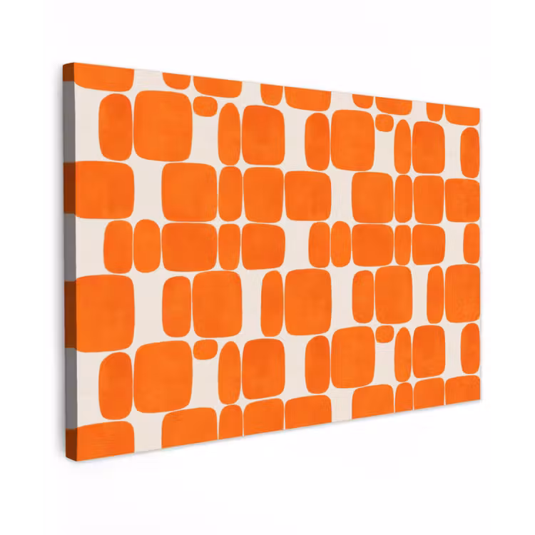 Patroon - Retro - Oranje canvas 2cm klein 34 -z3d