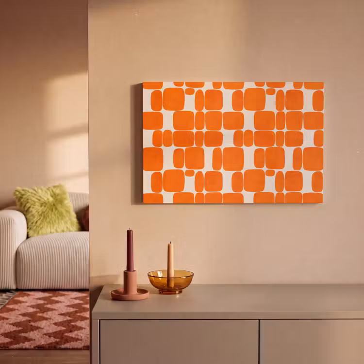 Patroon - Retro - Oranje canvas 2cm klein 34 -sfeer1