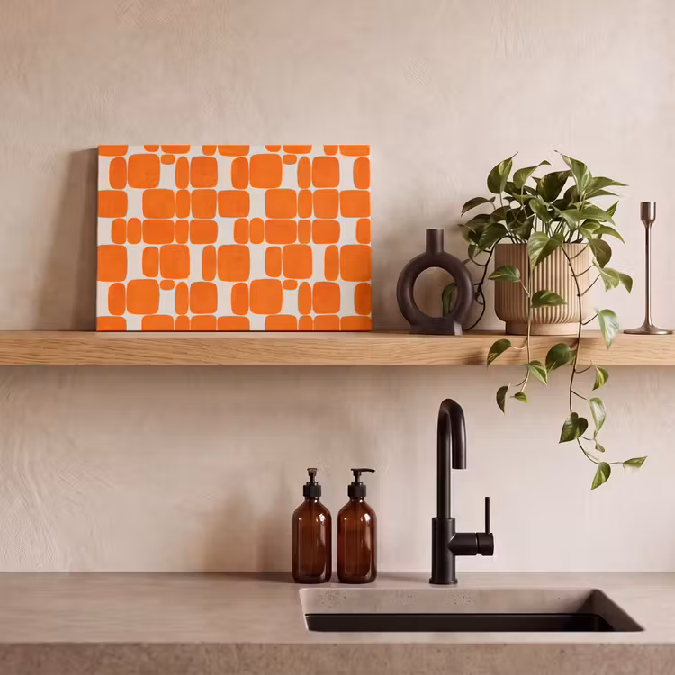 Patroon - Retro - Oranje canvas 2cm klein 34 -sfeer3