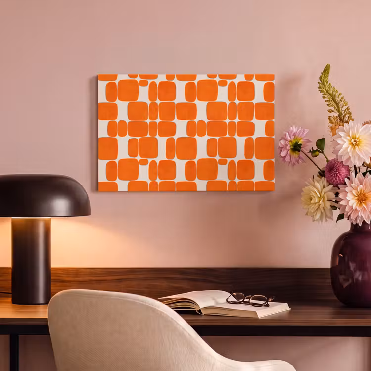 Patroon - Retro - Oranje canvas 2cm klein 34 -sfeer4