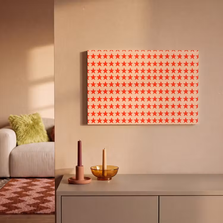 Patroon - Sterren - Rood canvas 2cm klein 34 -sfeer1