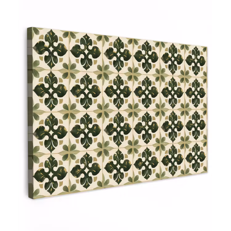 Patroon - Tegel - Groen canvas 2cm klein 34 -z3d