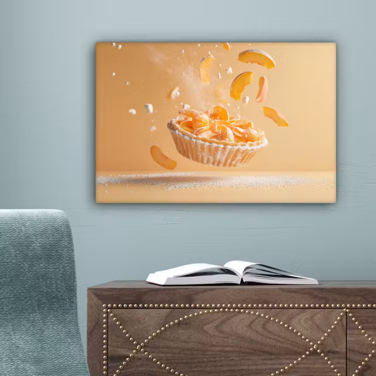 Peach - Eten - Taart - Oranje canvas 2cm klein -sfeer4