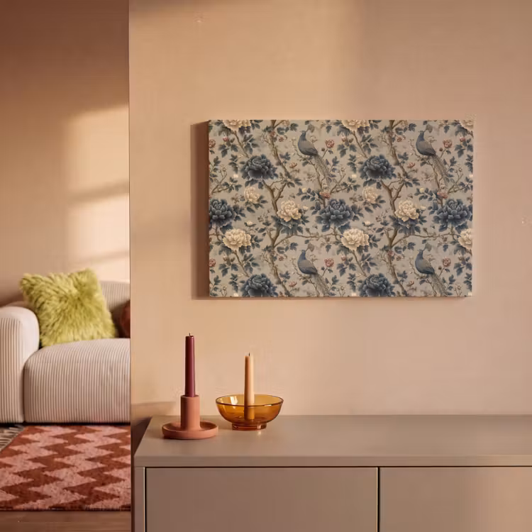 Pauw - Bloemen - Blauw canvas 2cm klein 34 -sfeer1