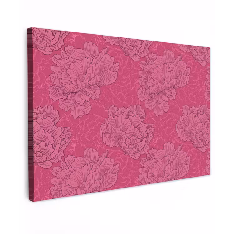 Pioenrozen - Energiek - Roze canvas 2cm klein 34 -z3d