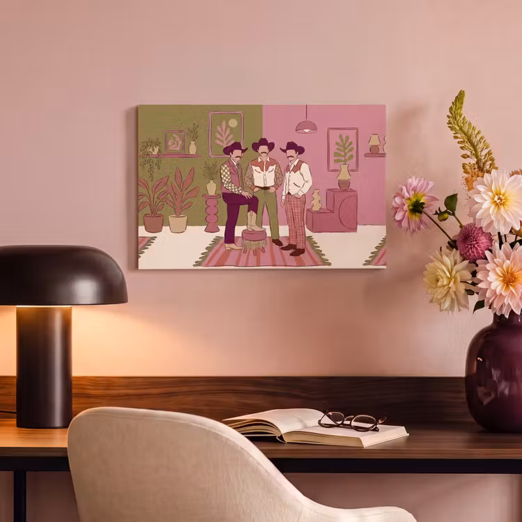 Mensen - Mannen - Hoeden - Retro - Interieur canvas 2cm klein -sfeer4