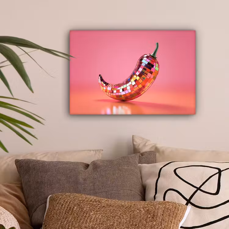 Peper - Disco - Rood - Glitter canvas 2cm klein -sfeer1