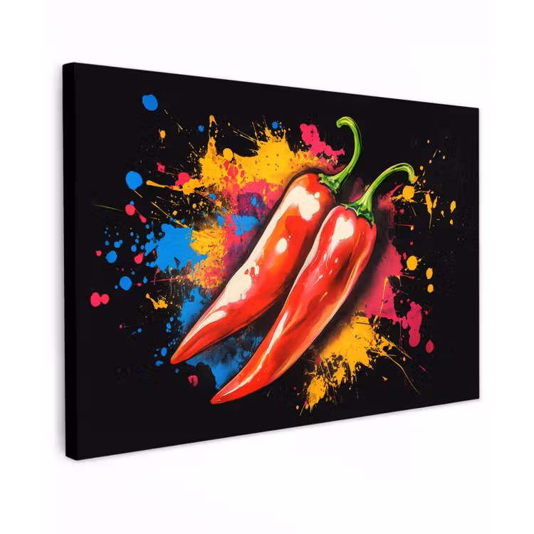 Peper - Graffiti - Verf - Abstract - Modern - Kleurrijk canvas 2cm klein -z3d