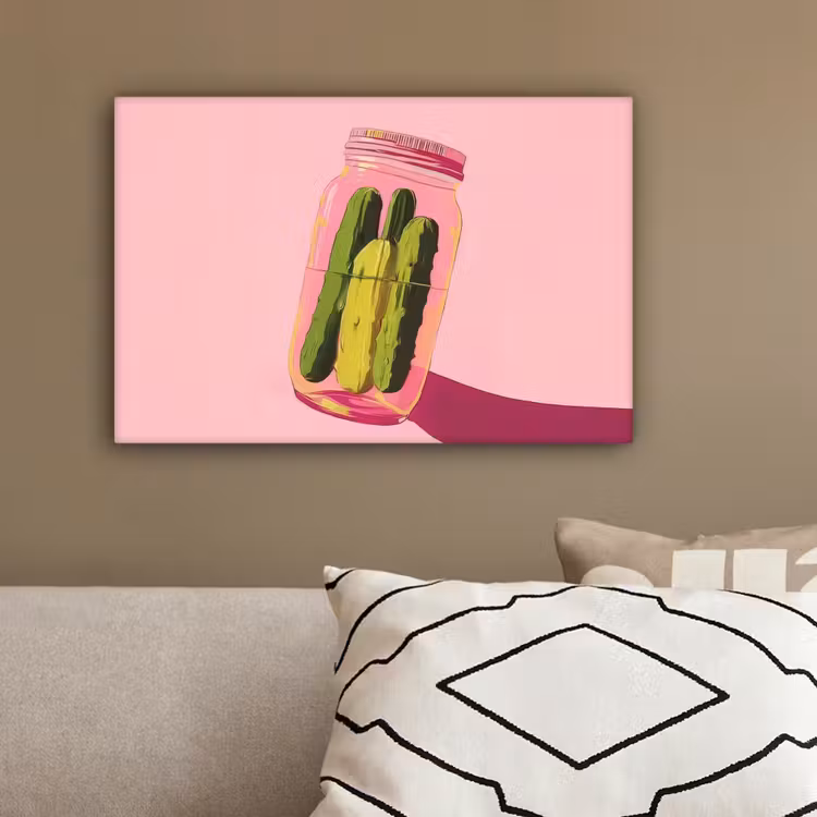 Augurken - Pot - Schaduw - Roze canvas 2cm klein -sfeer3