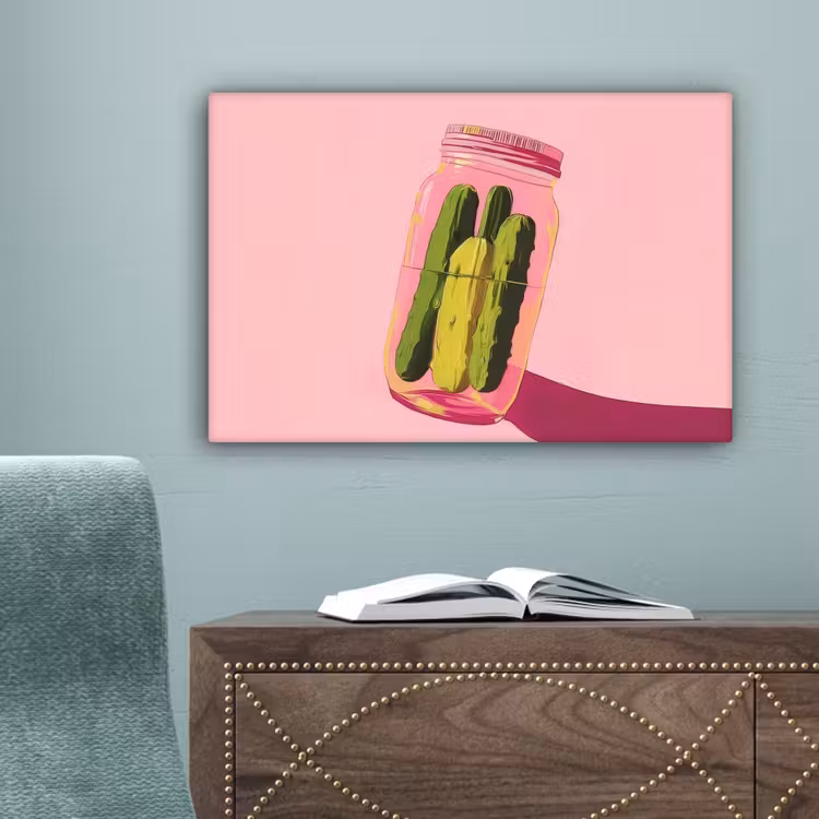 Augurken - Pot - Schaduw - Roze canvas 2cm klein -sfeer4