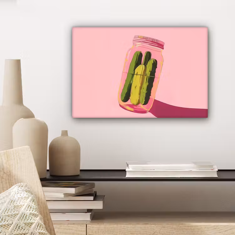 Augurken - Pot - Schaduw - Roze canvas 2cm klein -sfeer6