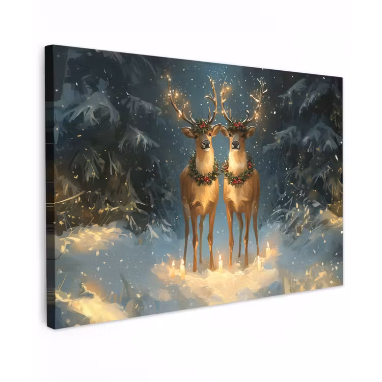 Dennensprookje - Rendier - Nacht canvas 2cm klein -z3d