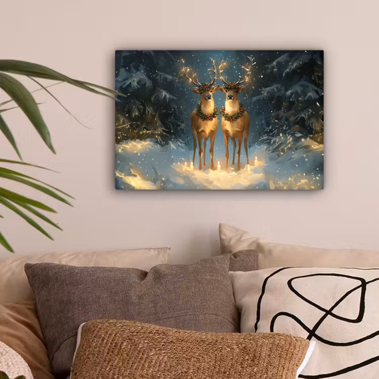 Dennensprookje - Rendier - Nacht canvas 2cm klein -sfeer1