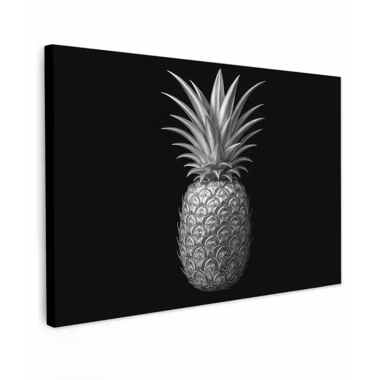 Ananas - Gedetailleerd - Bladeren canvas 2cm klein -z3d