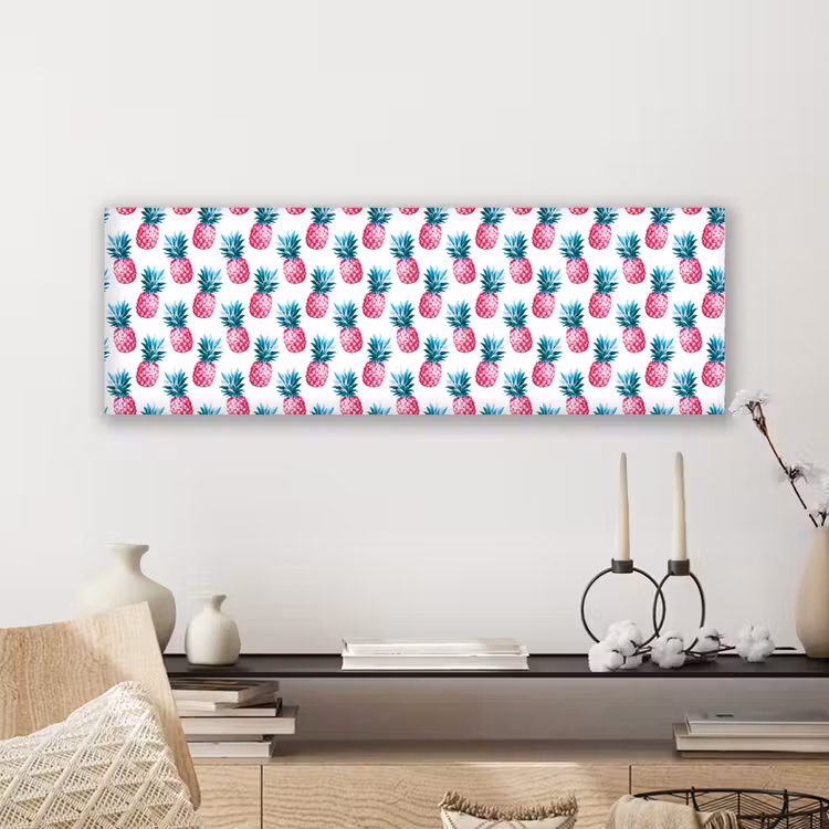 Ananas - Roze - Wit canvas 2cm klein 828 -sfeer6