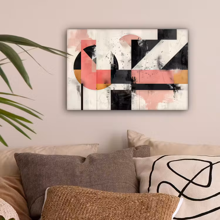 Roze - Abstract - Aesthetic - Modern - Vormen canvas 2cm klein -sfeer1