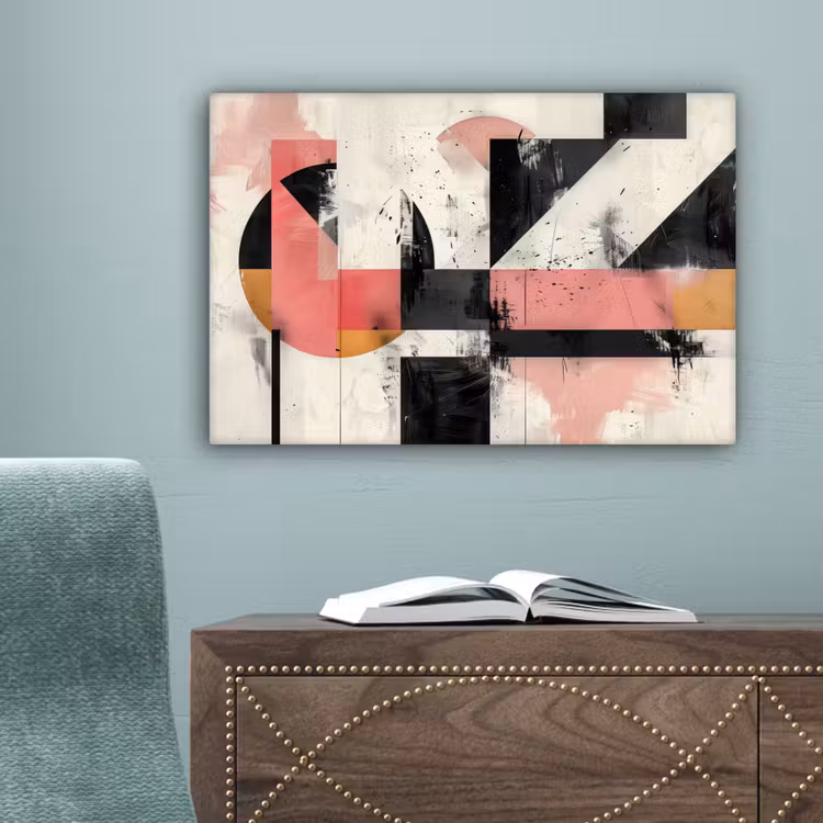 Roze - Abstract - Aesthetic - Modern - Vormen canvas 2cm klein -sfeer4