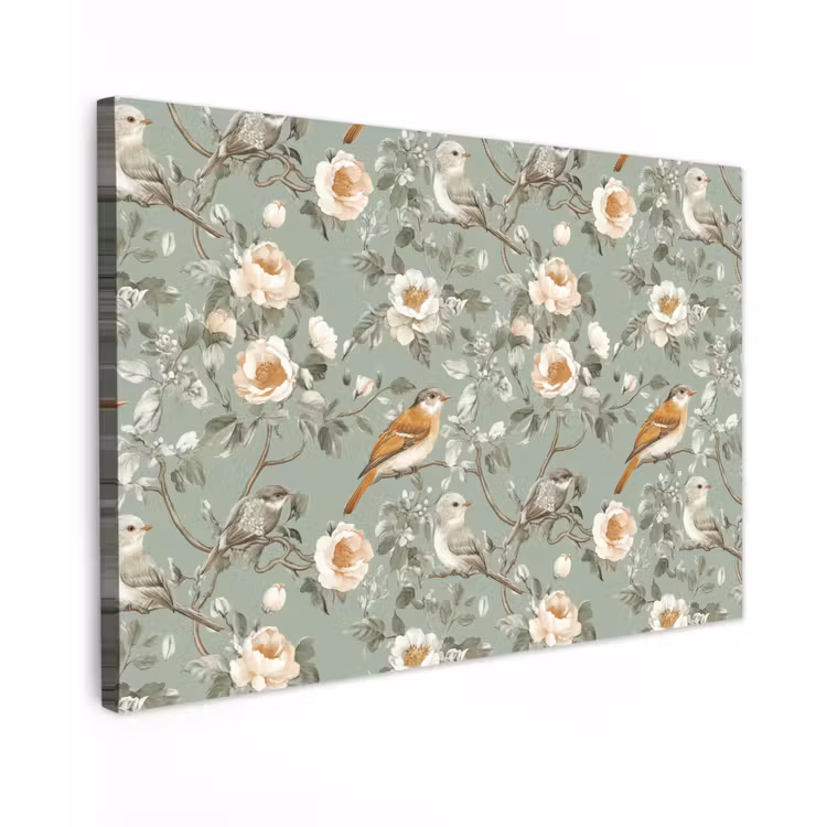 Roze - Vogels - Kleurrijk canvas 2cm klein 34 -z3d