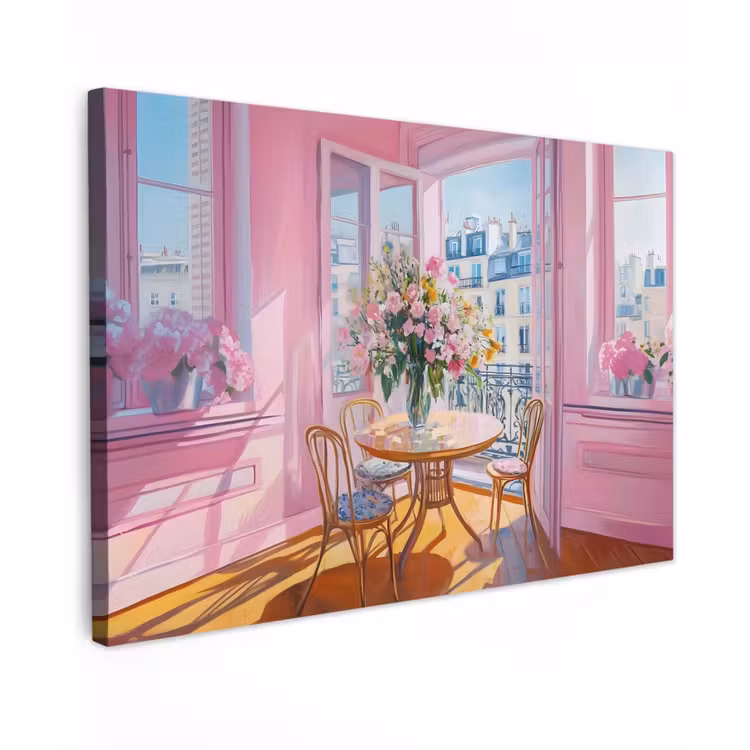 Pink - City - Bloemen canvas 2cm klein -z3d