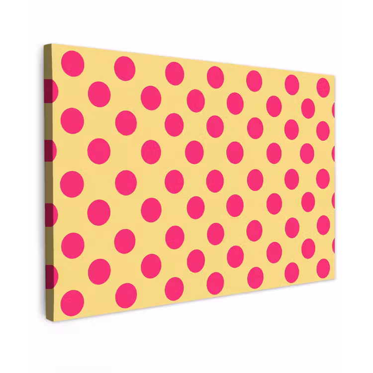 Roze - Stippen - Geel canvas 2cm klein 34 -z3d