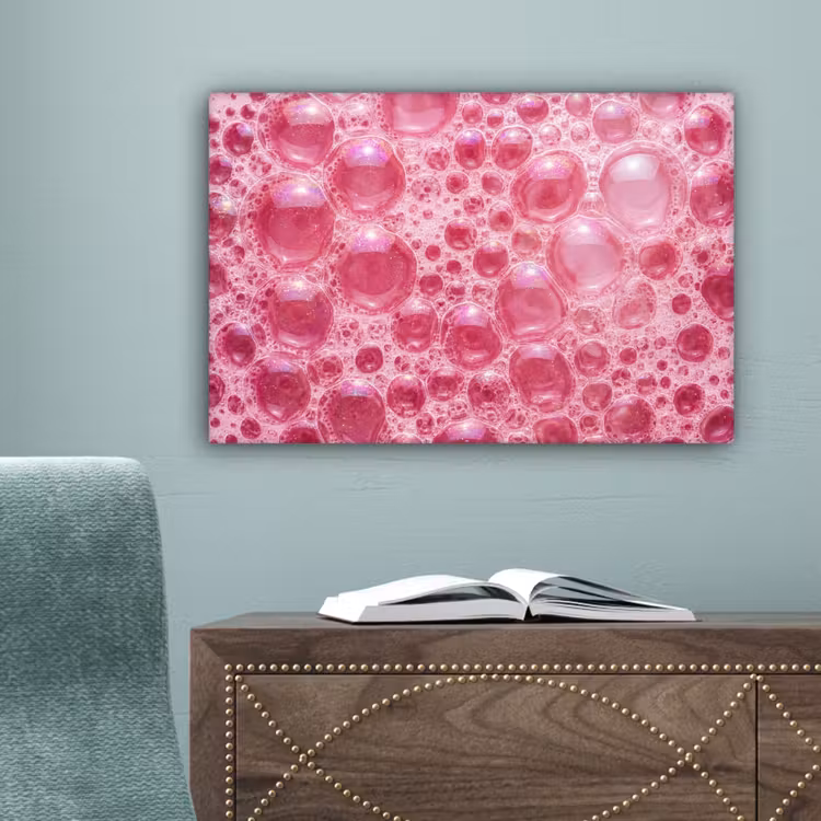 Roze - Schuim - Bubbels canvas 2cm klein -sfeer4
