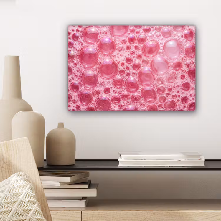 Roze - Schuim - Bubbels canvas 2cm klein -sfeer6