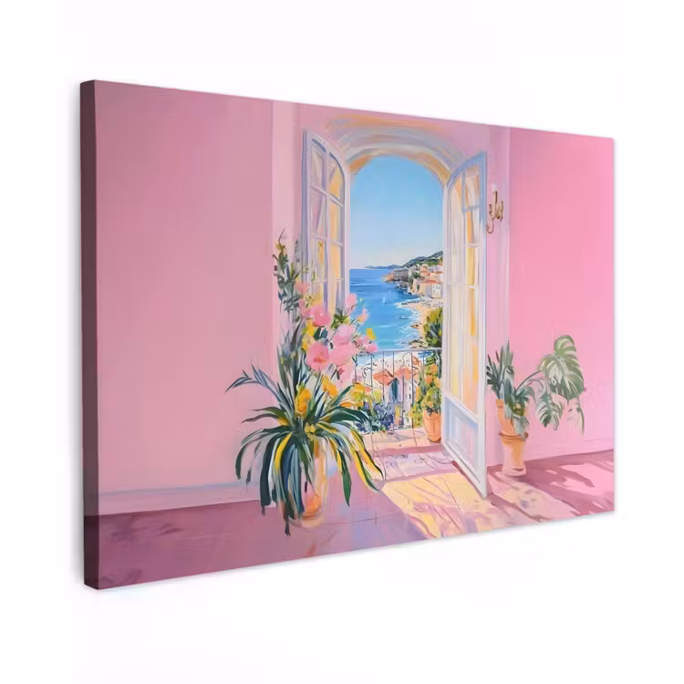Roze - Buiten - Verf canvas 2cm klein -z3d