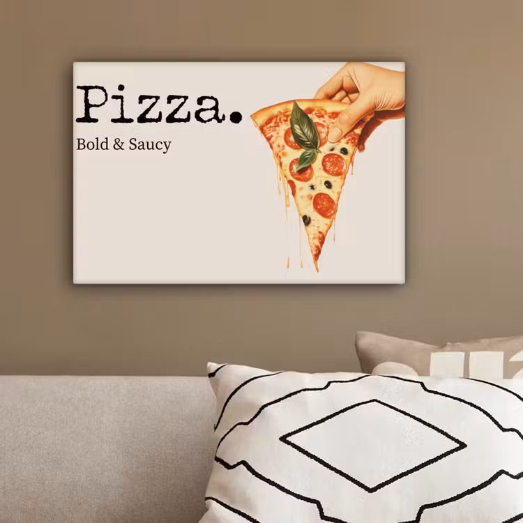 Pizza - Kaas - Pepperoni canvas 2cm klein -sfeer3