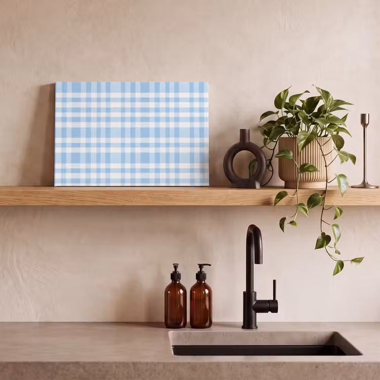 Ruit - Patroon - Blauw canvas 2cm klein 34 -sfeer3