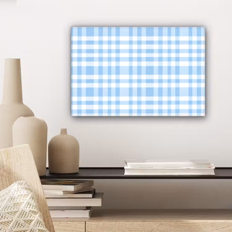 Ruit - Patroon - Blauw canvas 2cm klein 34 -sfeer6