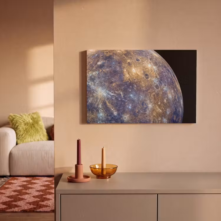 Canvas Print - Planet - Craters - Space - Planeet - Kraters - Ruimte canvas 2cm klein