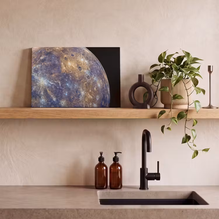 Canvas Print - Planet - Craters - Space - Planeet - Kraters - Ruimte canvas 2cm klein