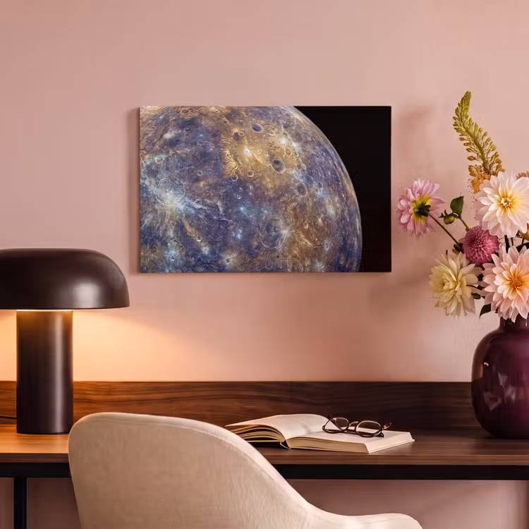 Canvas Print - Planet - Craters - Space - Planeet - Kraters - Ruimte canvas 2cm klein