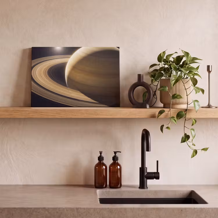 Canvas Print - Planet - Rings - Space - Planeet - Ringen - Ruimte canvas 2cm klein