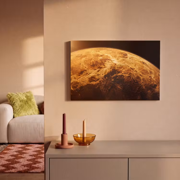 Canvas Print - Planet - Space - Orange - Planeet - Ruimte - Oranje canvas 2cm klein