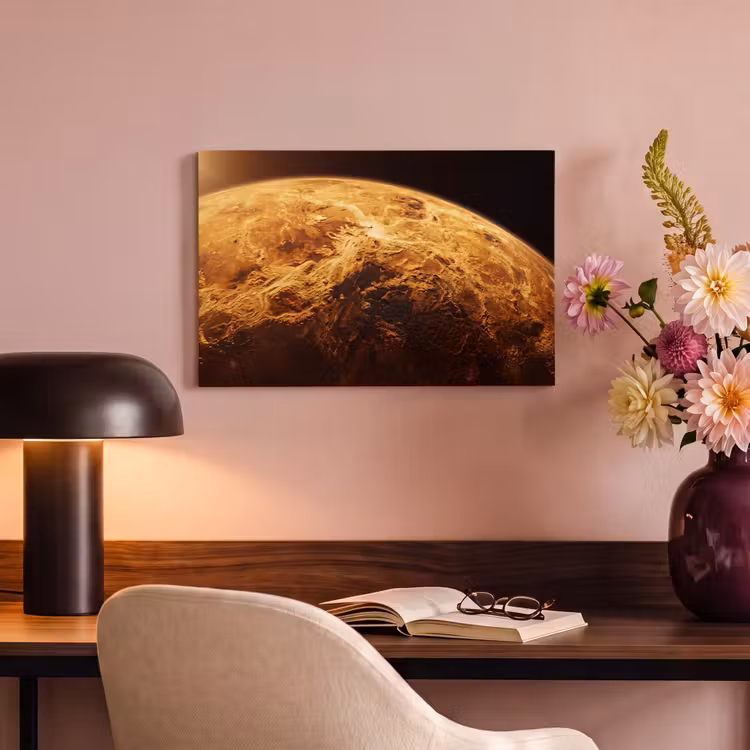 Canvas Print - Planet - Space - Orange - Planeet - Ruimte - Oranje canvas 2cm klein