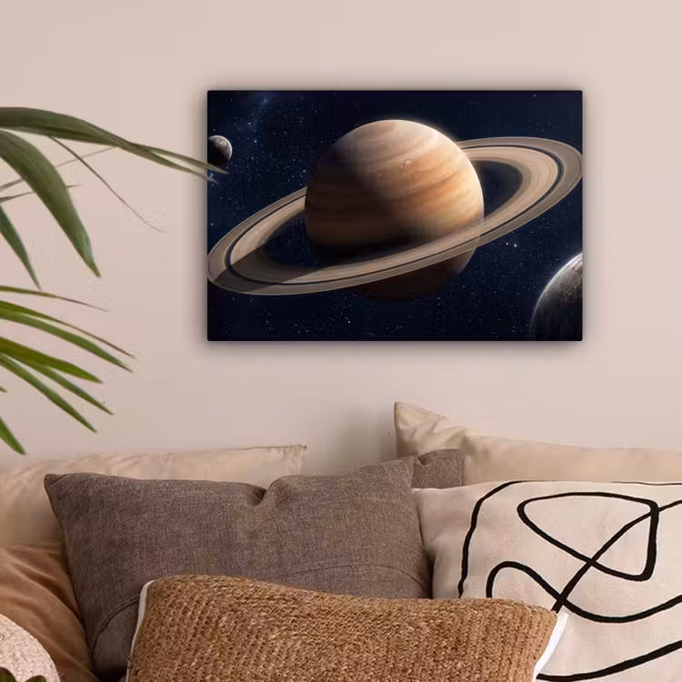 Planeten - Saturnus - Ruimte canvas 2cm klein -sfeer1
