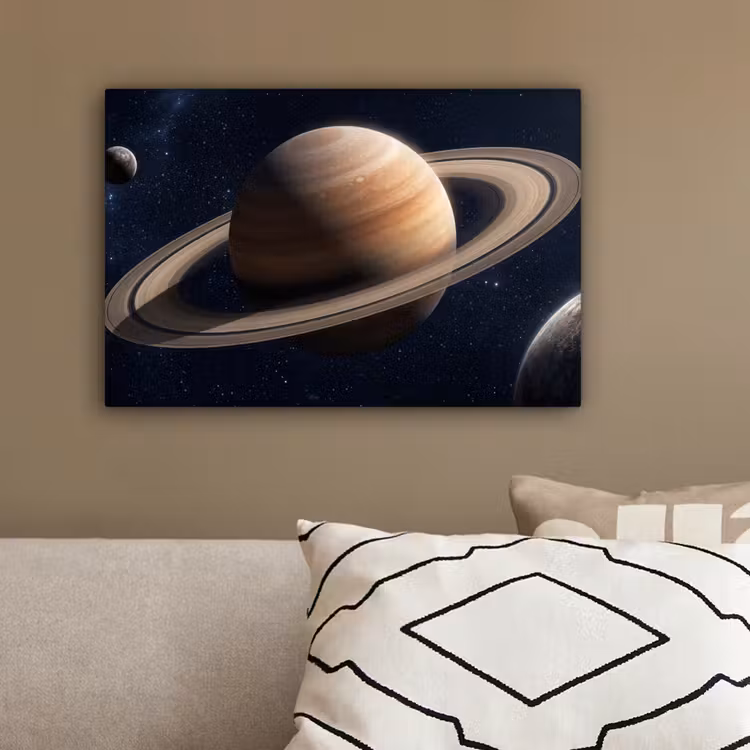 Planeten - Saturnus - Ruimte canvas 2cm klein -sfeer3