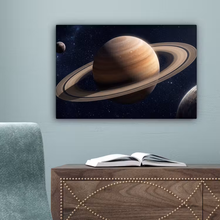 Planeten - Saturnus - Ruimte canvas 2cm klein -sfeer4