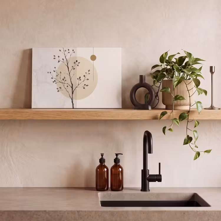 Canvas Print - Plant - Abstract - Beige - Plant - Abstract - Beige canvas 2cm klein