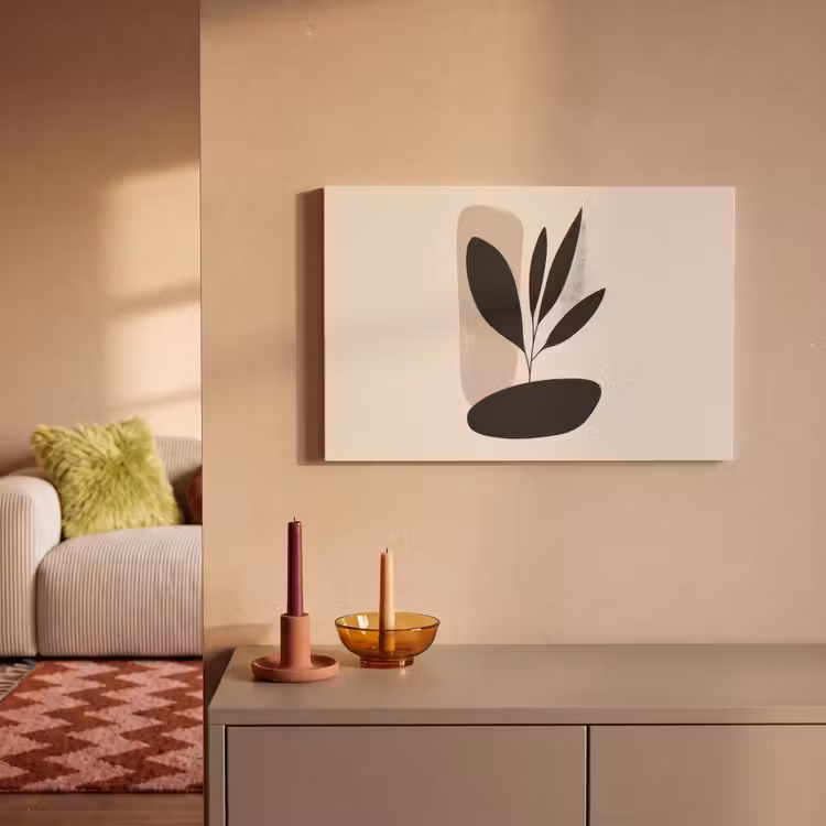 Plant - Beige - Japandi canvas 2cm klein -sfeer1