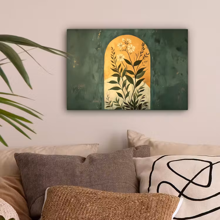 Plant - Bloemen - Wit canvas 2cm klein -sfeer1