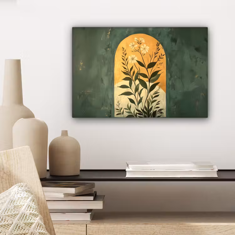 Plant - Bloemen - Wit canvas 2cm klein -sfeer6