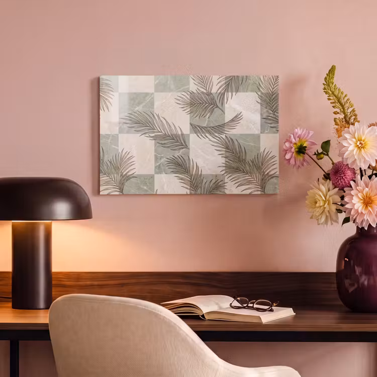 Planten - Bladeren - Marmer - Modern - Groen canvas 2cm klein -sfeer4