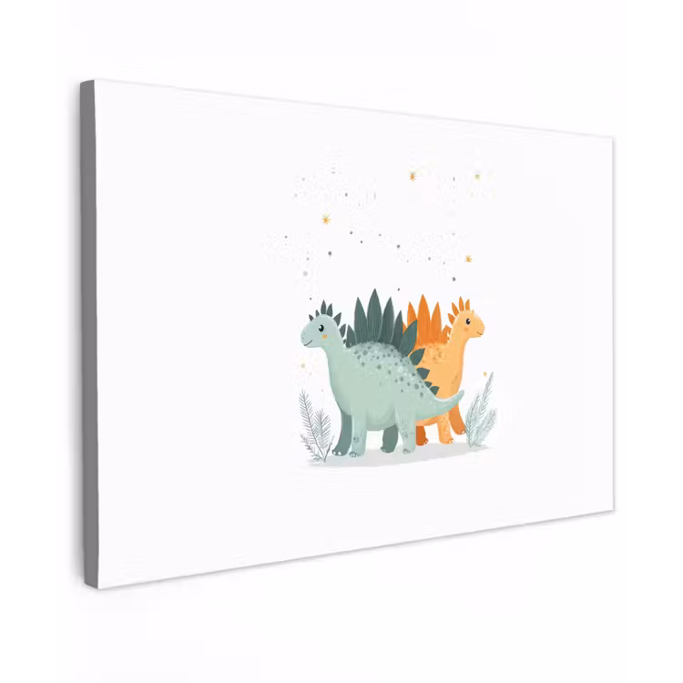 Planten - Sterren - Dinosaurussen - Oranje canvas 2cm klein -z3d