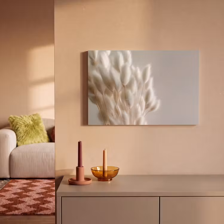 Pluimen - Beige - Minimalistisch canvas 2cm klein -sfeer1