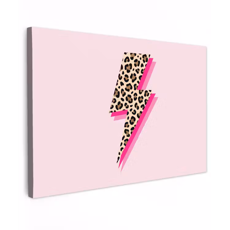 Stippen - Roze - Bliksem canvas 2cm klein -z3d