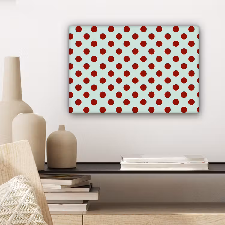 Polka - Dots - Rood canvas 2cm klein 34 -sfeer6
