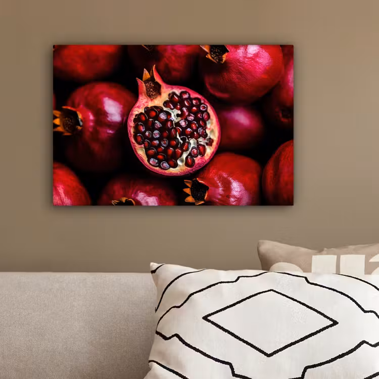 Granaatappel - Rood - Fruit canvas 2cm klein -sfeer3