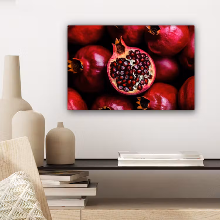 Granaatappel - Rood - Fruit canvas 2cm klein -sfeer6